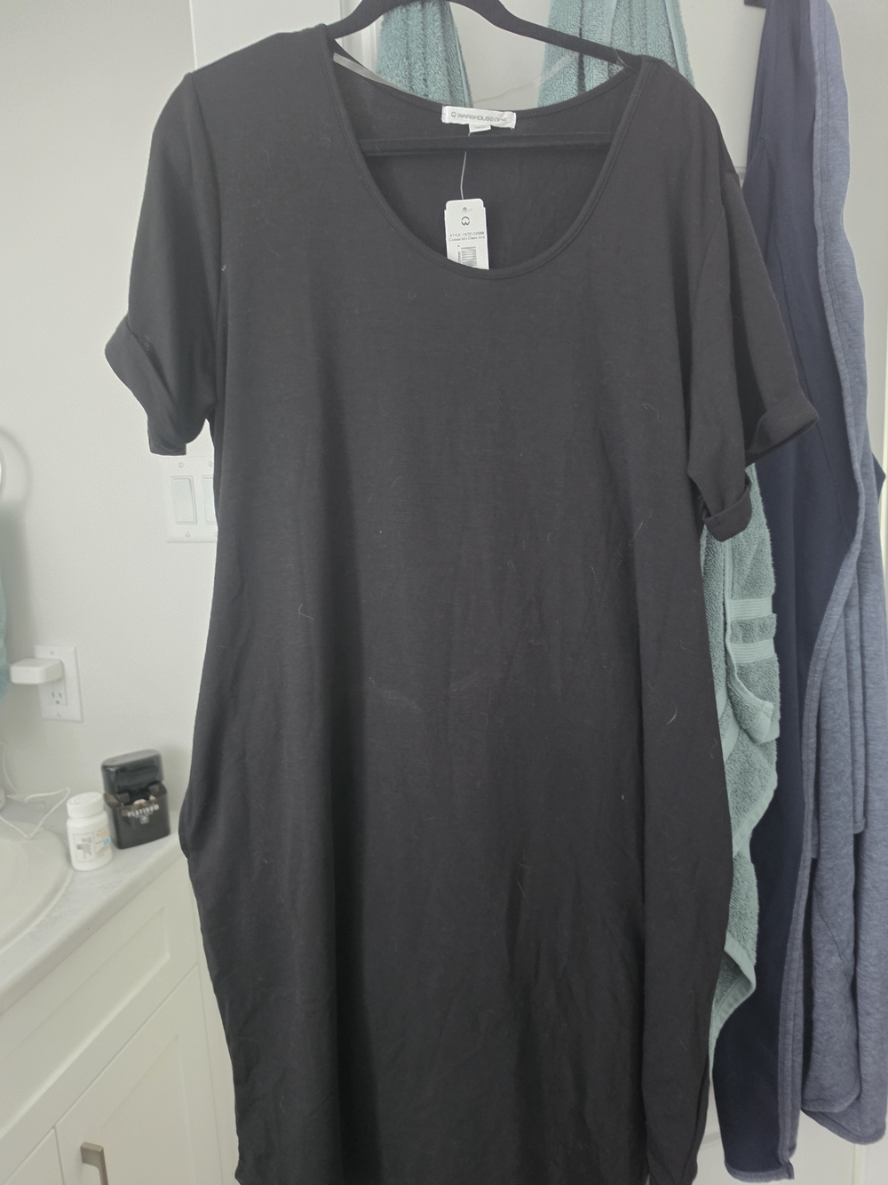 Warehouse ONE Black Scoop Neck Tunic Casual Dress. Womens Plus 1x